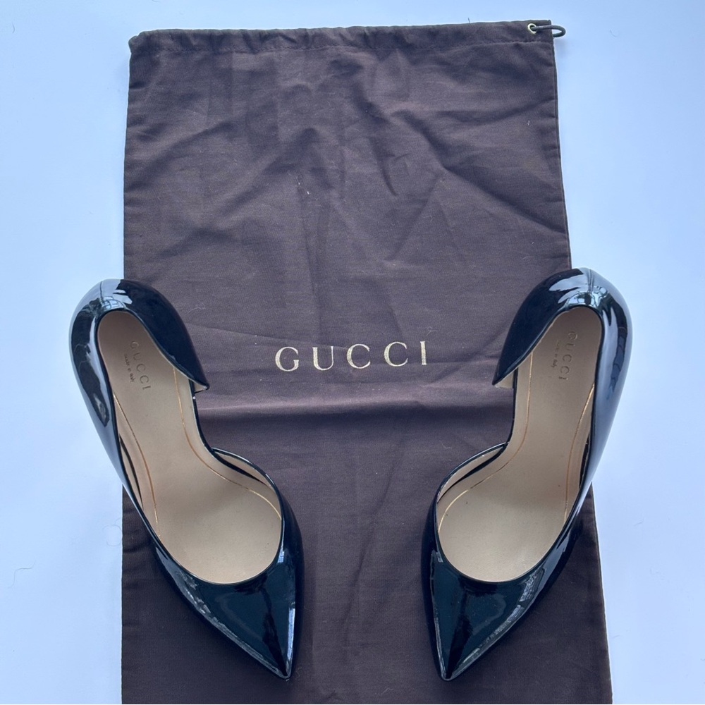Gucci Black Patent Leather Heels